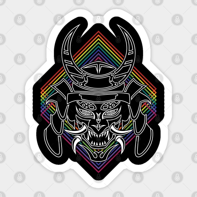 Retro White Samurai Sticker by Cemploex_Art